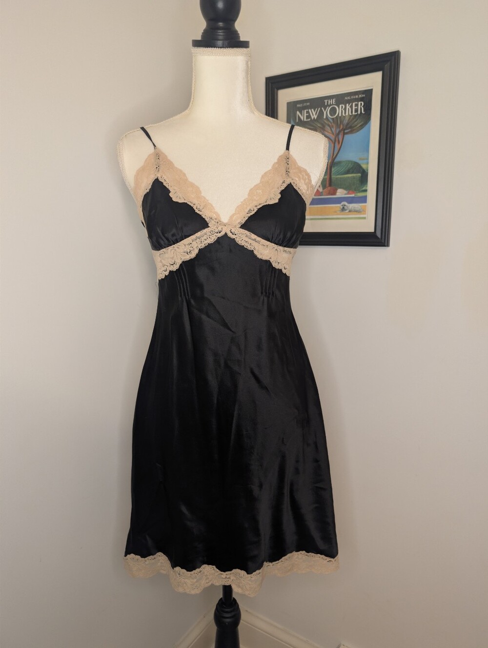 Victoria's Secret 100% Silk Lace Trim Camisole Slip Chemise